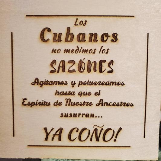 Los Cubanos no medimos Los Sazones, Cuban art, Farmhouse decor, kitchen sign, wood engraved, Fun